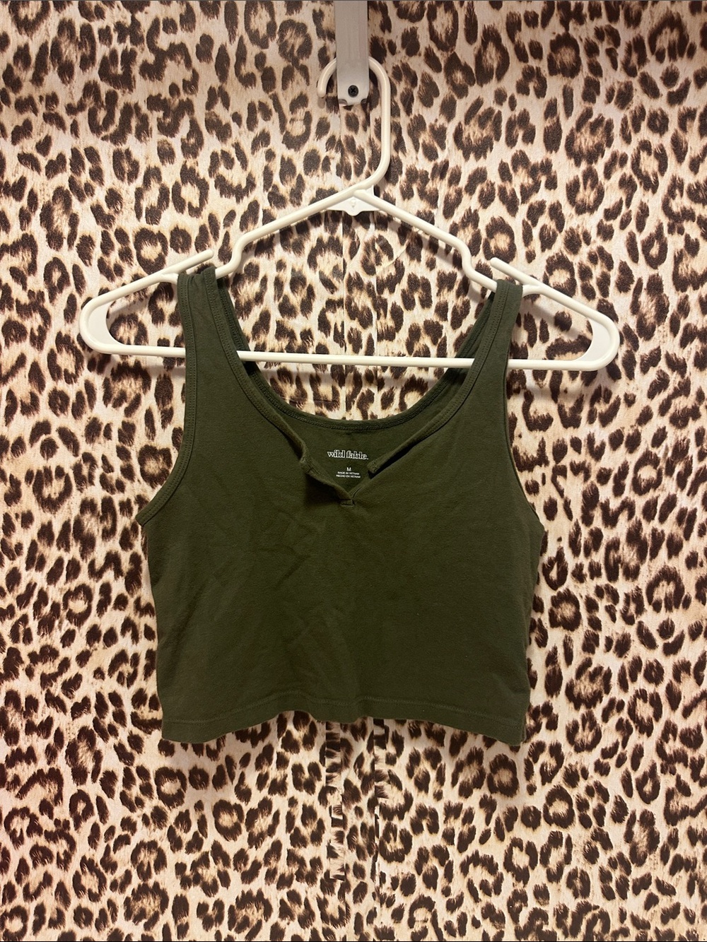 wild fable Olive Green Ribbed Cropped Tank